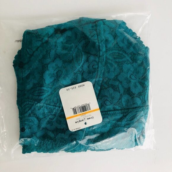 Free People Womens Galloon Lace Racerback Green Small - Picture 6 of 6